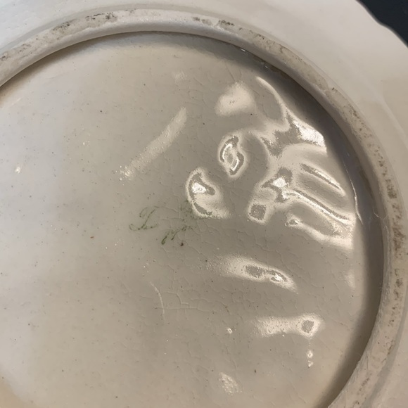 VINTAGE MAJOLICA STYLE JAPAN TUTTI FRUTTI SINGLE HANDLE LEMON SERVER PLATE 6” - Picture 6 of 7